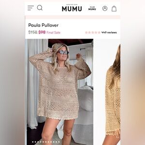 Show Me Your MuMu Tan Crochet Swim Coverup